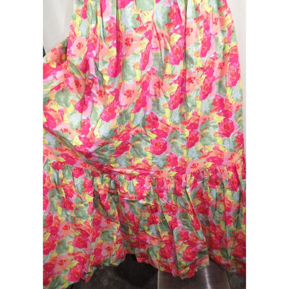 Peyton & Parker Bright Floral Ruffled Smocked Tie Back Maxi Dress Plus 3X - Picture 8 of 12